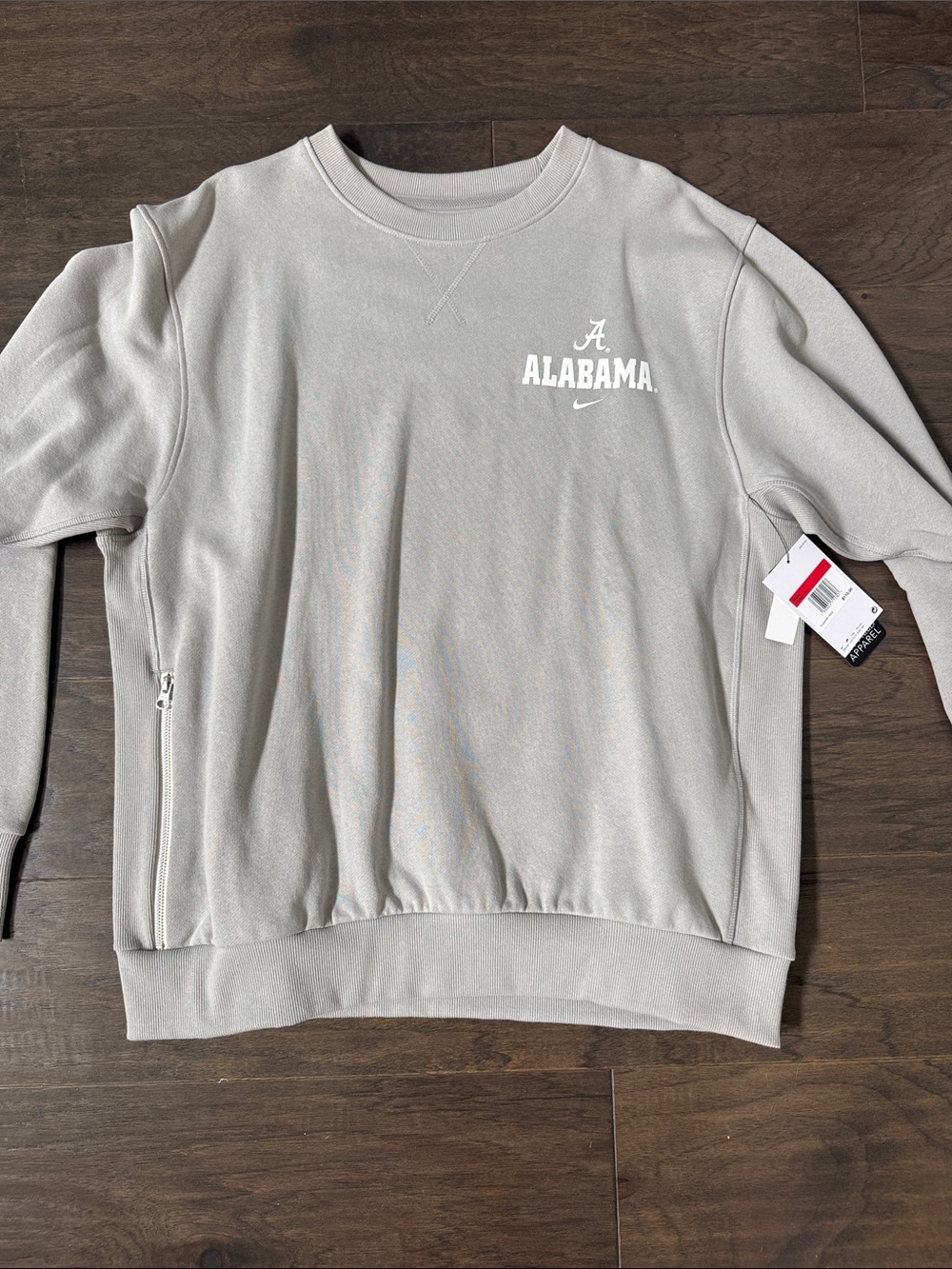 Nike Alabama Crewneck Sweatshirt - Heather Gray with White Logo